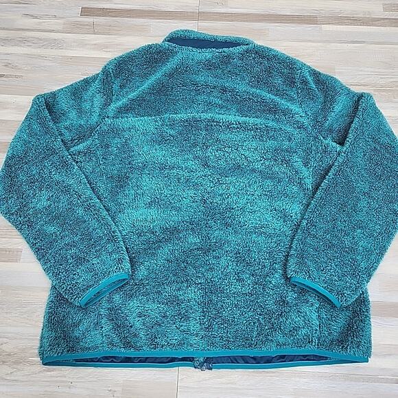 Vintage 90's L.L. Bean Hi-Pile Fleece Jacket Full-Zip, Women's Size XL Green - Picture 6 of 6